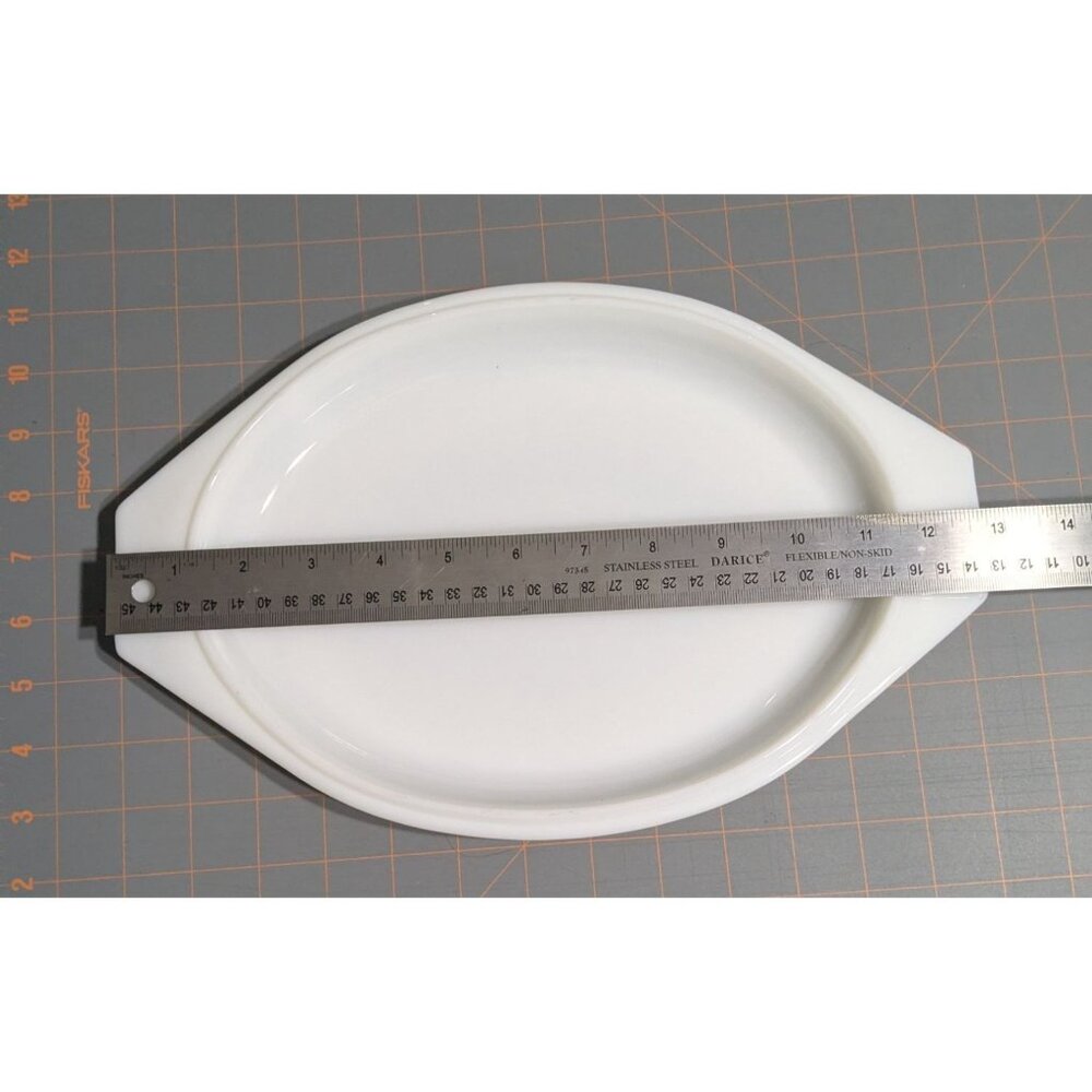 Vintage Pyrex Blue Snowflake Garland Oval Lid 12.75" White Glass Replacement - Picture 7 of 15